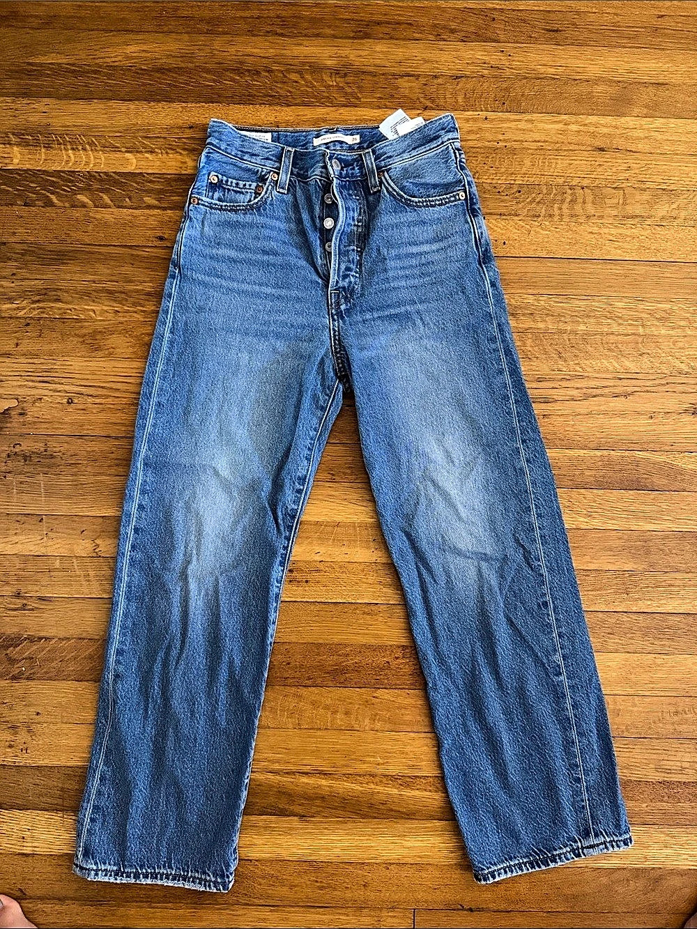 Straight Leg Blue Jeans